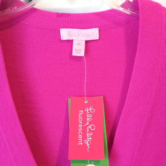 Lilly Pulitzer Size M Daisy Cardigan Mambo Pink NEW WITH TAG NWT - Picture 4 of 6